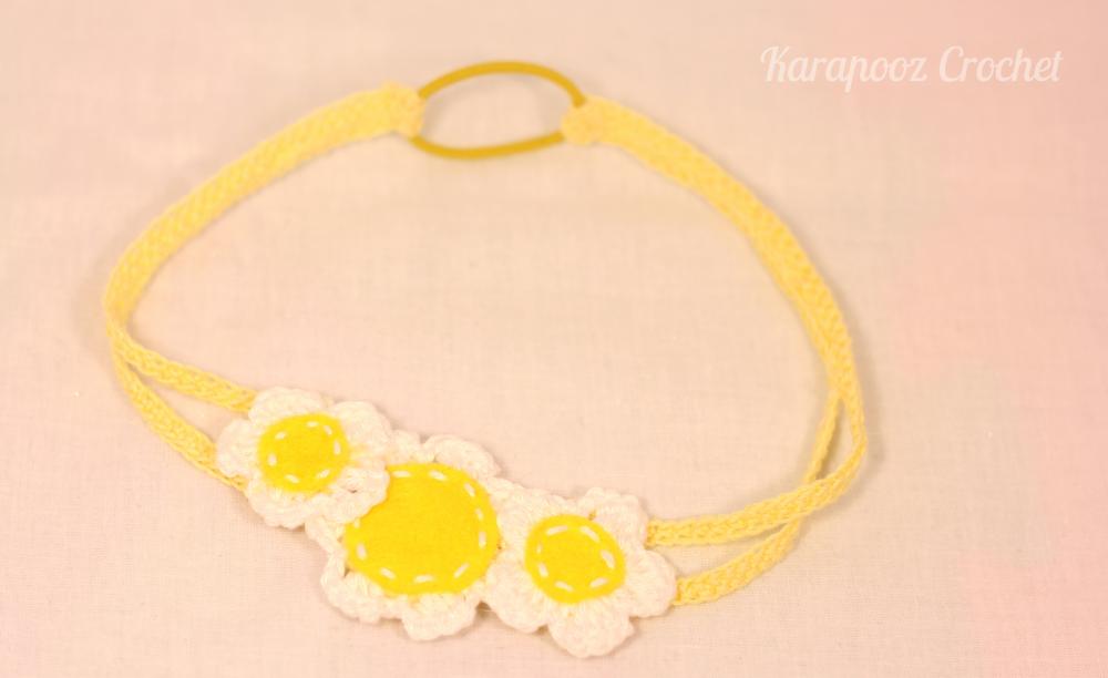 Crochet daisy headband , 6-9 months