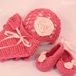 Crochet newborn ballerina/princess set 3-6 months