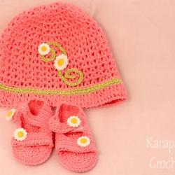Crochet Baby Hat and sandals set/0-3months/Photo prop/newborn